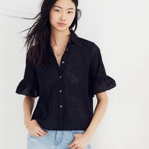 Madewell Button Front Eyelet Top